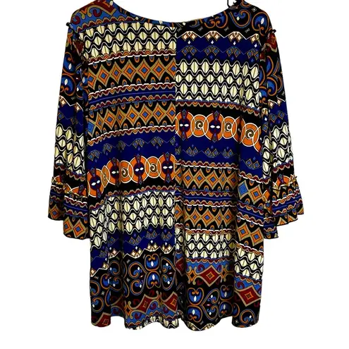 Chris & Carol Plus Polyester Spandex Ruffled Sleeve Blouse Size 3X #X1709027T