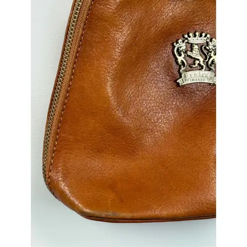 Pratesi Firenze Italian Made Leather Crossbody Purse 6x7 10oz Brown