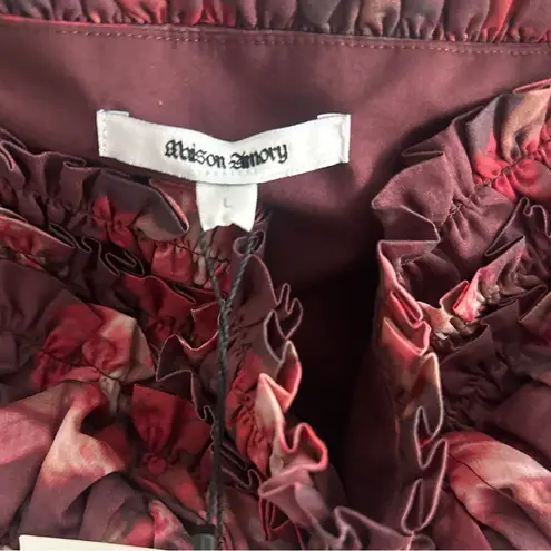 Maison Amory THE GRACE BLVD DRESS IN CHERRY ROSE CARNATION Sz L Red Size L