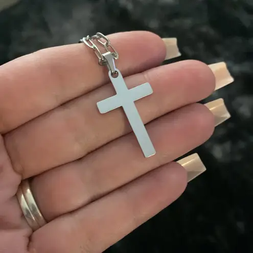 Simple Minimalist Silver Cross Necklace