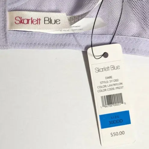 Skarlett Blue Bra Dare Dot Demi Tshirt Bra Lace Lavender/Nude NWT 30DDD Purple Size undefined