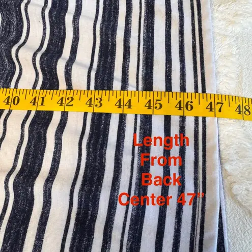 Soma Dress Blue / White V-Neck Pullover Sleeveless Long Maxi sz Large Coastal