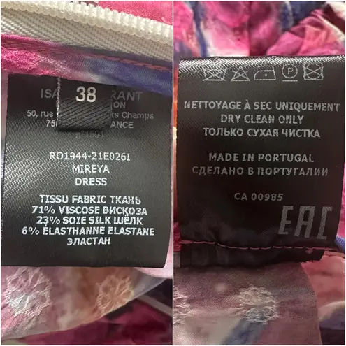 Isabel Marant Dress Mireya Ruffled Gathered Floral-Print Crepe Mini FR 38 / US 6