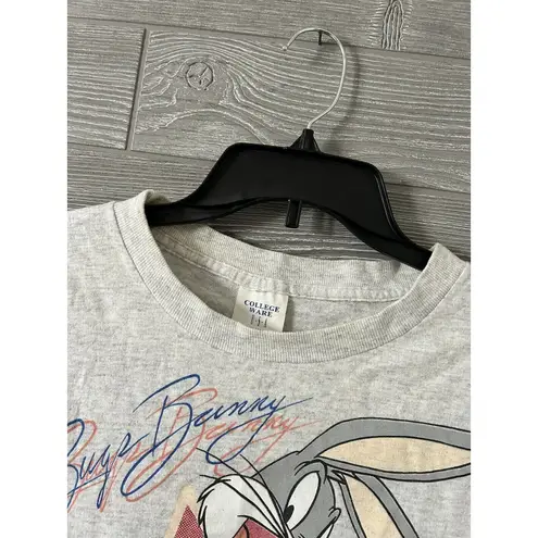 Vintage Bugs Bunny One Size Parody Shirt Single Stitch College Ware 90s USA Gray