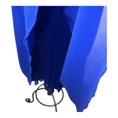 Rickie Freeman Teri Jon Royal Blue Illusion Neck Cocktail Dress Size 6