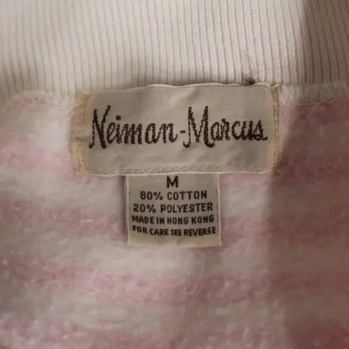 Neiman Marcus Vintage 1980s Size Medium Striped Embroidered Oversized Sweatshirt