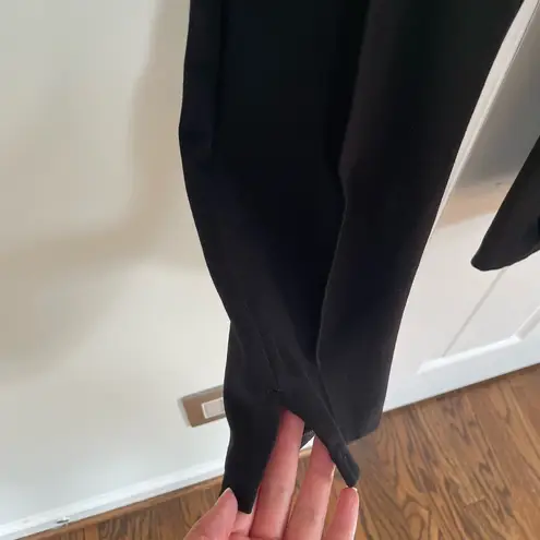 ANINE BING Max Pants Women's Black Straight Leg Split Hem Pants Size 34 2 Luxury