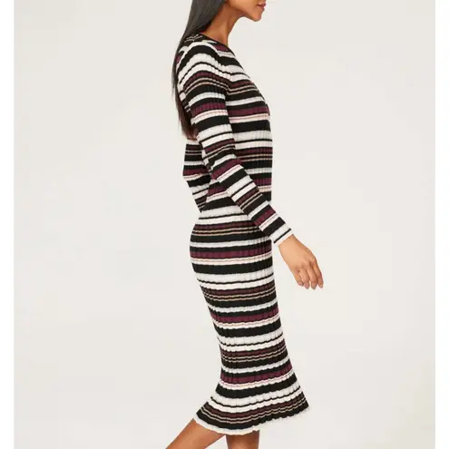 Adam Lippes Striped Midi Sweater Dress SMALL Ribbed Bodycon Y2K $300