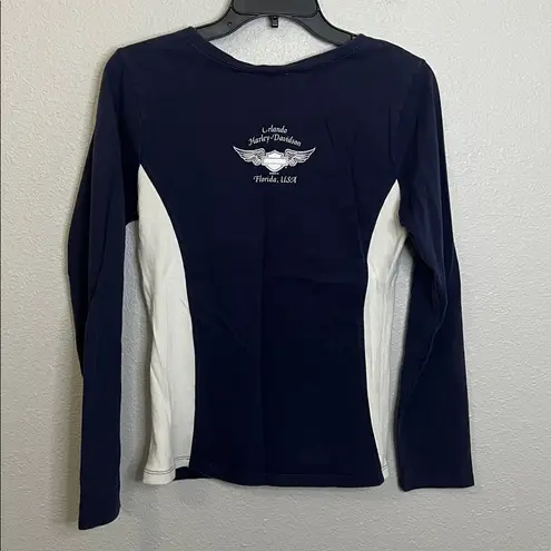 Harley Davidson Quarter Zip Size XL Blue/White *Fair/Good Condition Blue