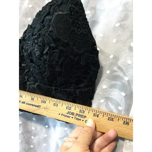 Casting LA Black Floral Lace Crop Top Sleeveless Party Clubbing Medium M