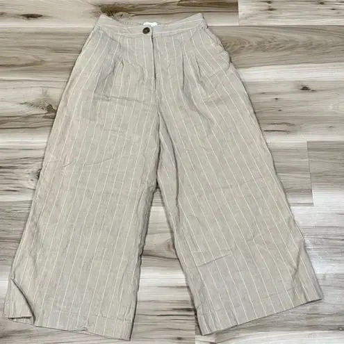 Lost + Wander Urban Outfitters Sun Tan Striped Linen Wide Leg Pant Women’s Small
