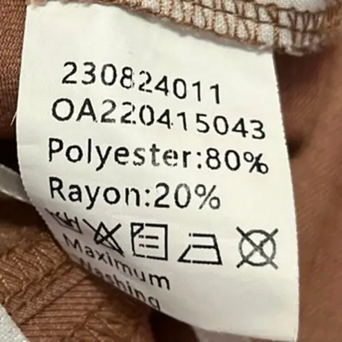 Commense Women's Brown High Waist Straight Wide Leg Trousers Dress Pants Size M Size M