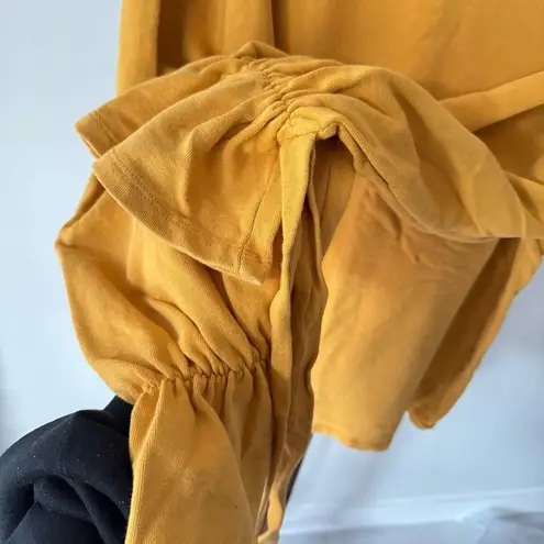 Mango  Bow Cotton Sweatshirt Mustard Yellow