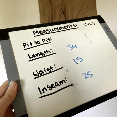 Evereve brown cargo pants women's size 28 linen trousers pockets stain flaw