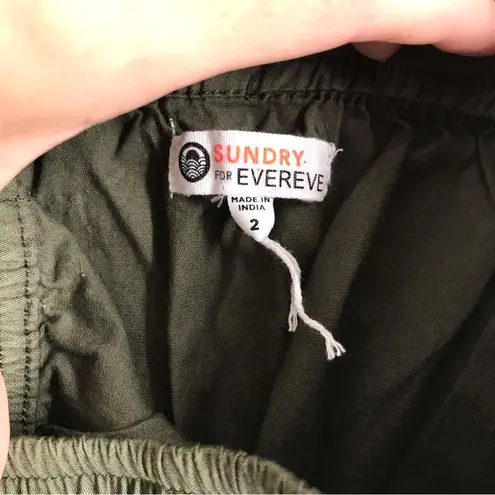 Sundry for Evereve Sunday Skirt Drawstring Waist Green size M (2) NEW