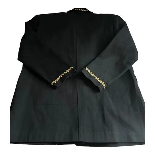 Contempo Casuals Vintage Black 1 Button Blazer, velvet & gold trim size small