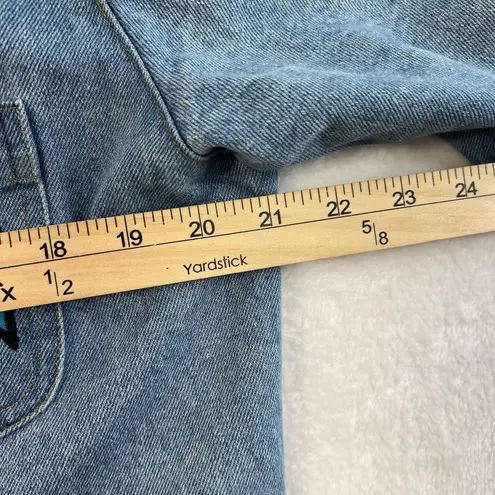 Vintage S Small Denim Jacket Southwest Aztec Embroidered Oversized Made in USA Blue