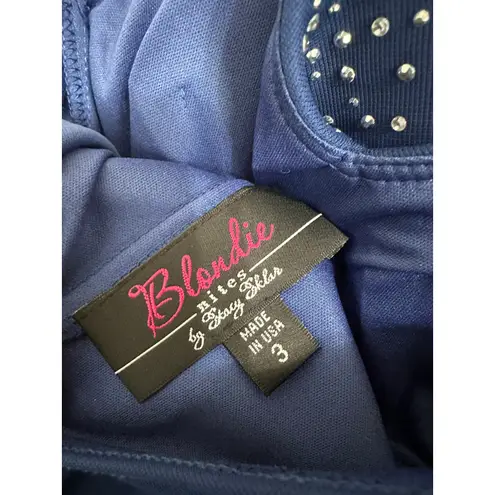 Blondie Nites by Stacy sklar navy prom halter dress size 3 y2k 2000s vintage Blue