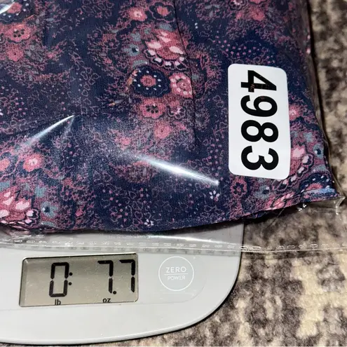 Paige  Women’s Size L Purple Blue Floral Babydoll Cottage Mini Tiered Mini Dress