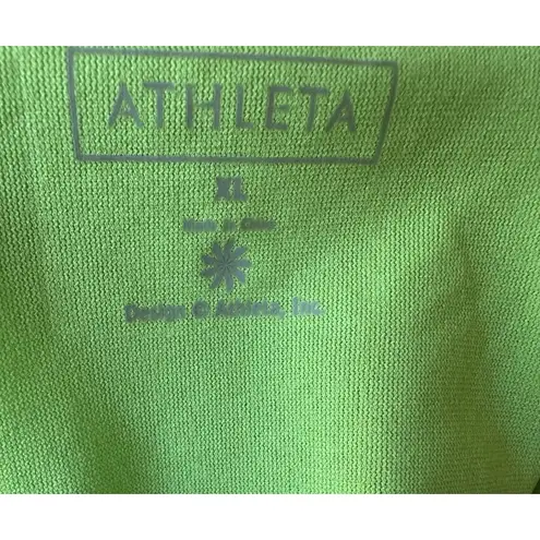 Athleta Halter Dress XL Green Stretch Active Travel Casual Summer Midi Style