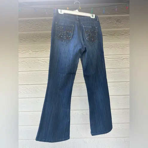 Seven 7 FAMK Womens Size 6 Premium‎ Blue Denim Flare Jeans