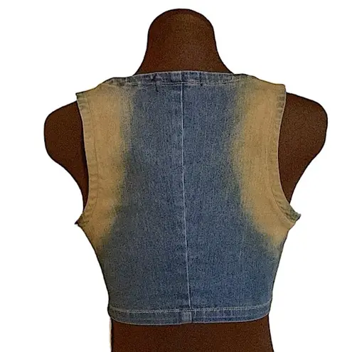 Finesse Lace up Denim Corset Bustier Cassidy Top Blue Size XS