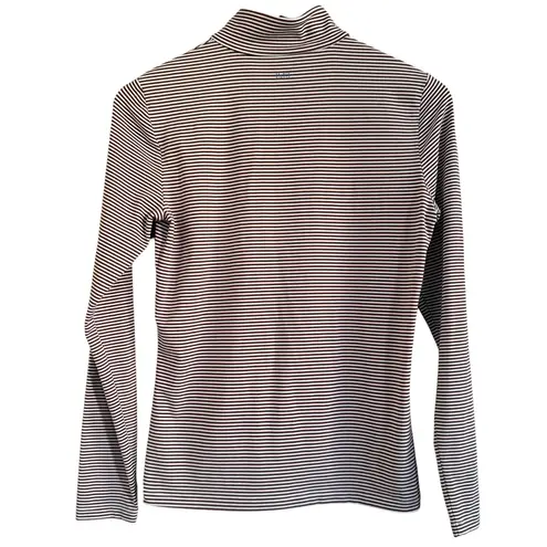 J McLaughlin Womens XS Striped 1/4 Zip Pullover Catalina Cloth Long Sleeve Brown