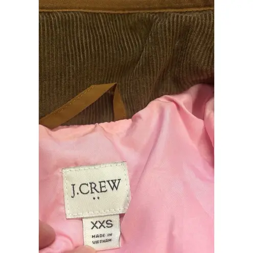 J. Crew Women’s Tan Brown Pink Lightweight Quilted Puffer Zip Up Jacket Size XXS