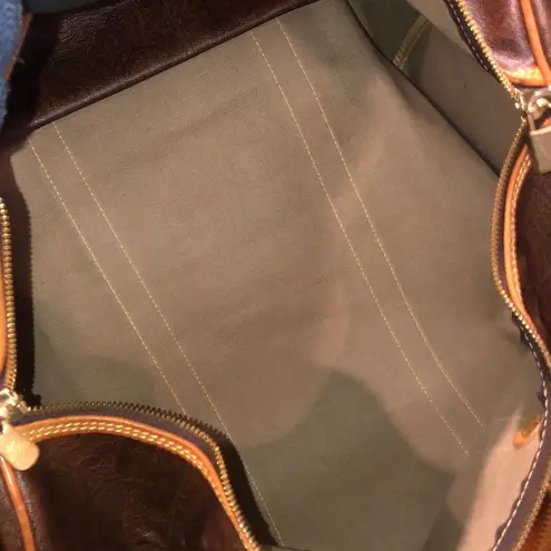 ETRO Milano Red Paisley Boston Weekend Bag With Carry Strap 50 cm