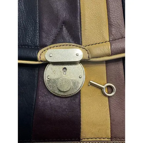 Pour La Victoire Laurent-Brown Striped Clutch Purse