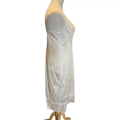 Vanity Fair Vintage White Lace Slip Dress Small 36