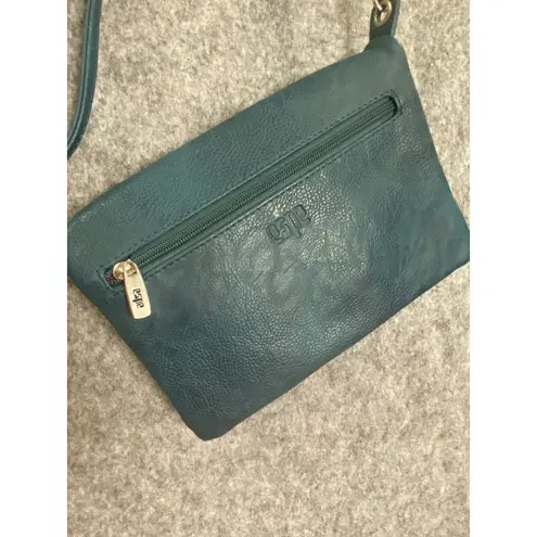 Espe Vegan Leather Cat Floral Crossbody Bag Blue Whimsical Applique Purse