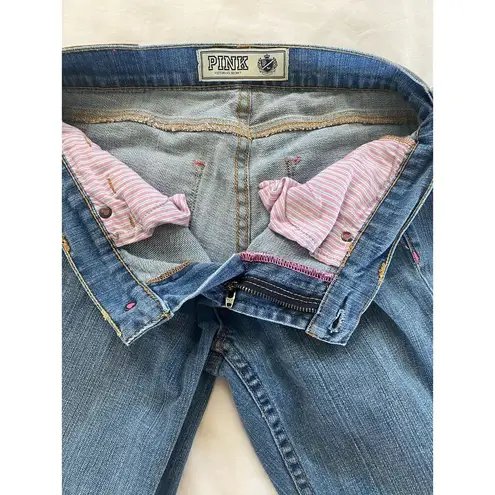 PINK Victoria's Secret Low Rise Flare Bootcut Denim Jeans Women's Size 6 Short Blue