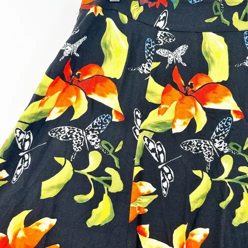 Soft Surroundings Soft Surroundings Womens Resortwear Tropical Butterfly Floral Midi Skirt Size M