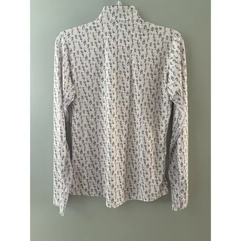 San Soleil 1/4 Zip Shirt Size Small White Wine Glasses Cooling UPF 50 Pickleball