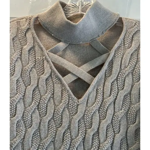 NY&C Cozy Cable Knit Sweater With Criss