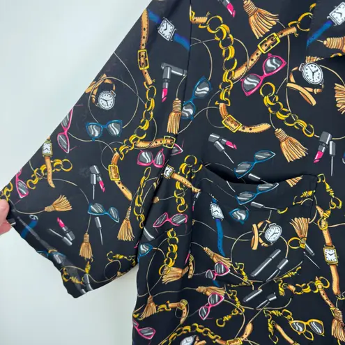 Apt. 9 Chain Accessory Fashion Print Button Down Shirt Size XXL Retro Lightweight