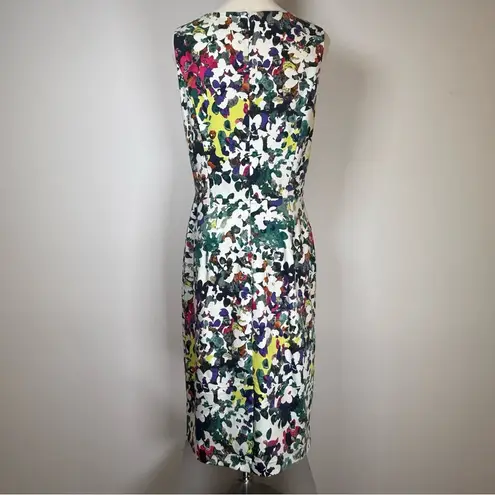 Ann Taylor  Floral Sleeveless Cotton Sheath Dress Midi Length Women’s Size 6T