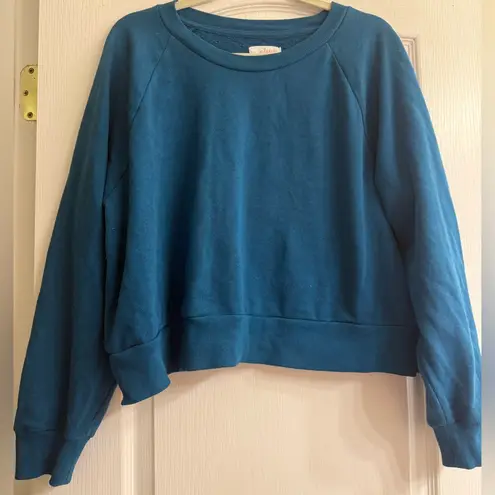 Colsie Teal Blue Fleece Lounge Slight Crop Sweatshirt