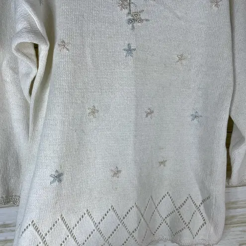 NWT Deadstock Vintage Grannycore Beaded Cottagecore Knit Sweater Size M