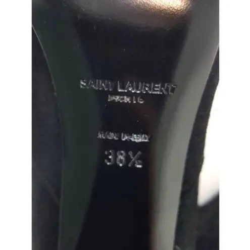 Saint Laurent Black Stretch Suede OTK Over The Knee Boots Womenโs Size 38 1/2 8