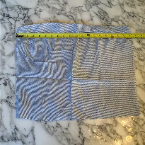 Quince NWT 100% European Blue Pinstripe Linen Strapless Top Sz XL