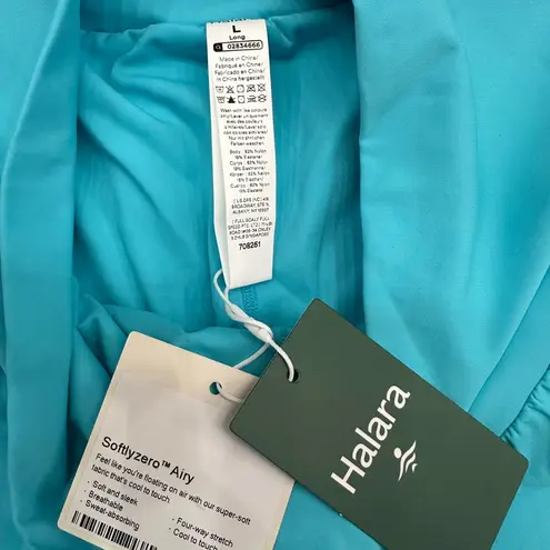 Halara Softlyzero Airy Super High Waisted Yoga Shorts 5" Long Womens L Loka Blue