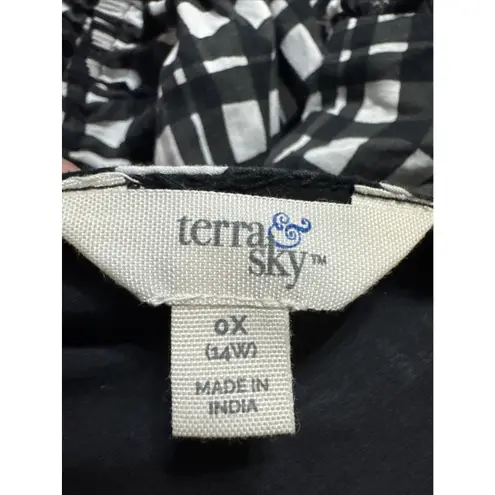 Terra & Sky Women's Ruffled Plaid Print Dress fully lined Plus Size0x (14w) Soot