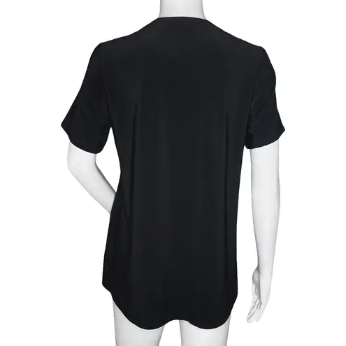 Sympli Shirt Womens 8 Black Blouse Office Commute Travel Neutral Minimalist