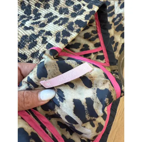 BASLER Y2K Animal Print Flower Lightweight Vest Womens Full Zip Size L 40 2245 Brown Size L