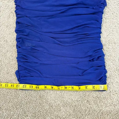 Good American  Sheer Mesh Ruched Maxi Skirt‎ Womens Size S Blue - Image 7