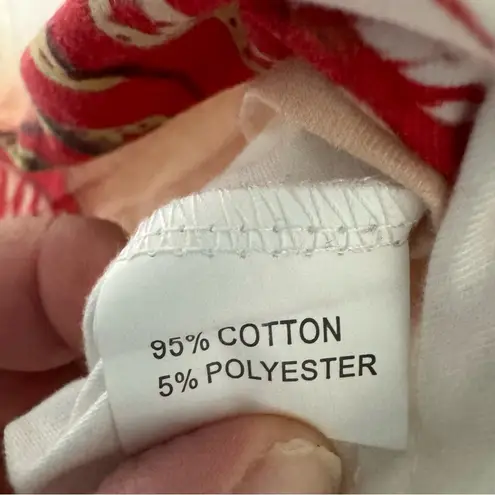 Merry Christmas Reindeer White Top Size M