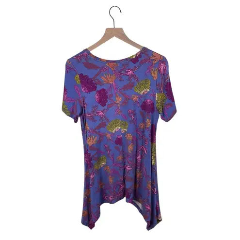 LOGO By Lori Goldstein Printed Knit Top Twin Set w/ Contrast Tank Size Medium