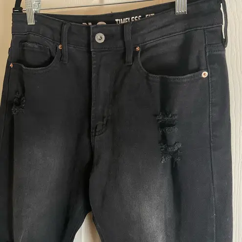 S.O.N.G Timeless Fit Women's High Rise Black Distressed Jeans Size 29
